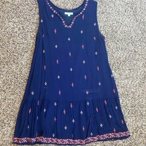 Blue Bohemian Print Summer Dress